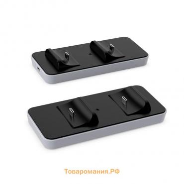 Зарядная станция для 2-x геймпадов PS5 Dobe TP5-0591, Charging Dock, чёрно-белая